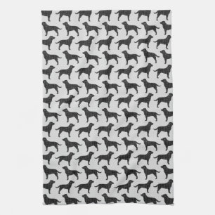 Linge De Cuisine Motif noir de silhouettes de labrador retriever