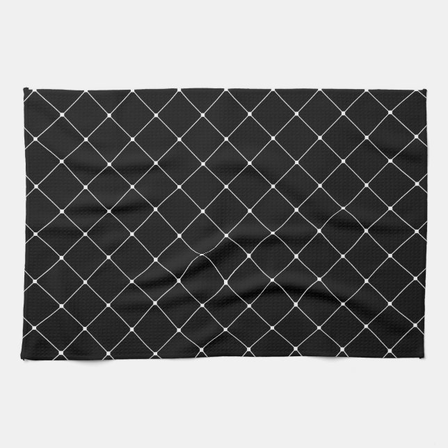 Linge De Cuisine Motif noir et blanc d'art (Horizontal)