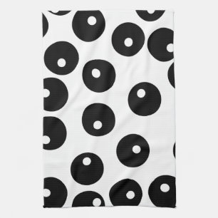 Linge De Cuisine Motif noir et blanc élégant d'amusement. Coutume