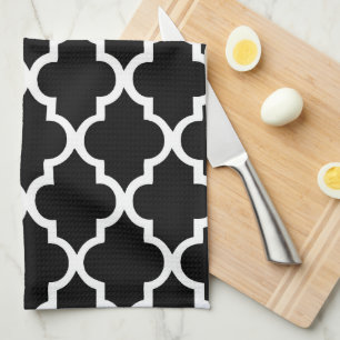 Linge De Cuisine Motif noir et blanc élégant de tuiles de