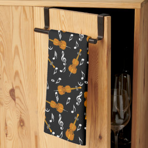 Linge De Cuisine Motif note musique cello
