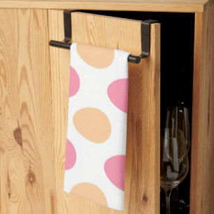 Linge De Cuisine Motif Œufs de Pâques Rose Pêche Rosé