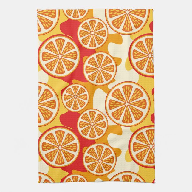 Linge De Cuisine Motif orange (Vertical)