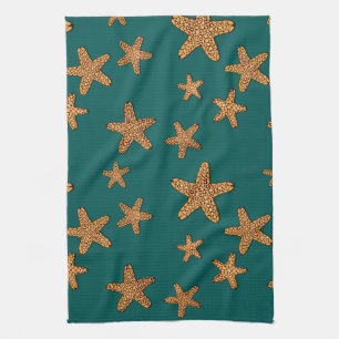 Linge De Cuisine Motif orange d'étoiles de mer