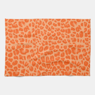 Linge De Cuisine Motif orange en pastel d'empreinte de léopard