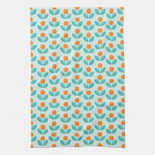 Linge De Cuisine Motif orange géométrique de style scandinave
