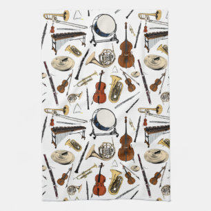 Linge De Cuisine Motif Orchestra Instruments