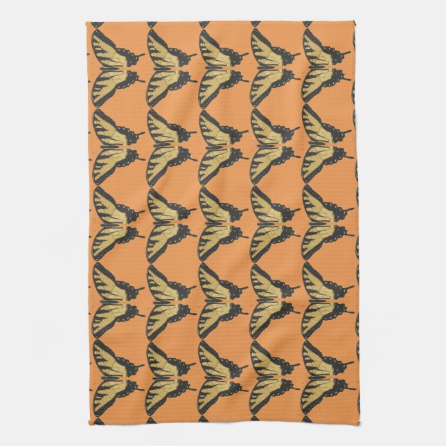 Linge De Cuisine Motif papillon orange (Vertical)