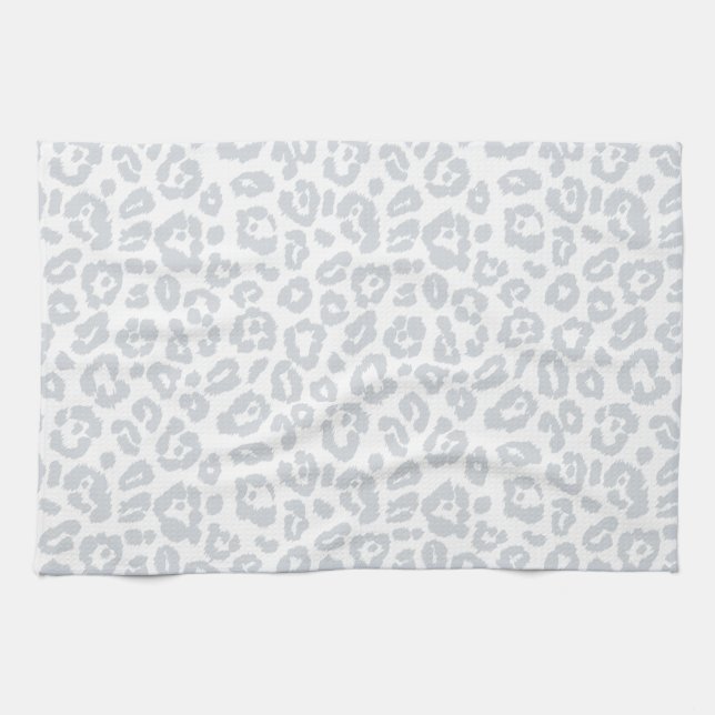 Linge De Cuisine Motif Pastel Blue Leopard (Horizontal)