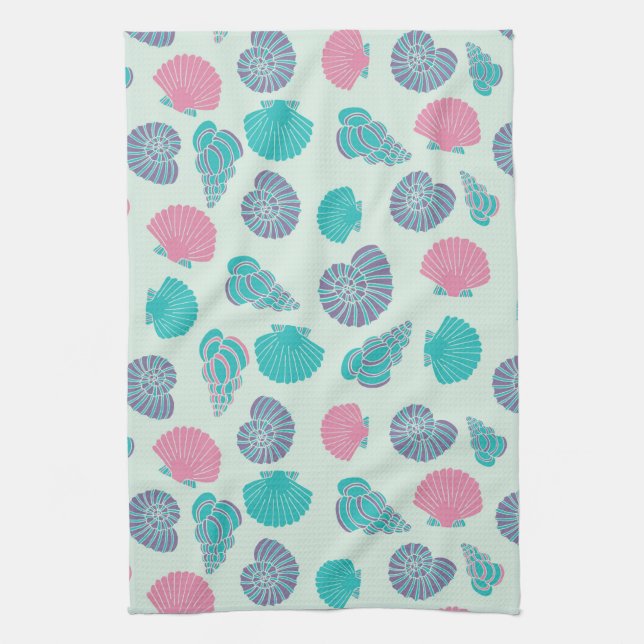 Linge De Cuisine Motif Pastel Seashell 1 (Vertical)