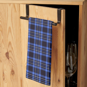 Linge De Cuisine Motif plat moderne bleu foncé Tartan