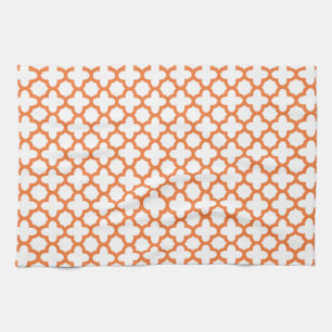 Linge De Cuisine Motif Quatrefoil Orange