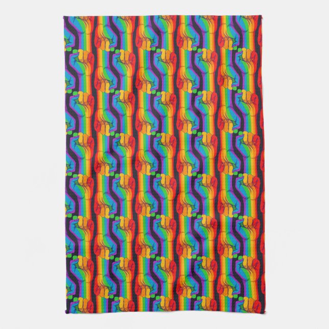 Linge De Cuisine Motif Rainbow Fist (Vertical)