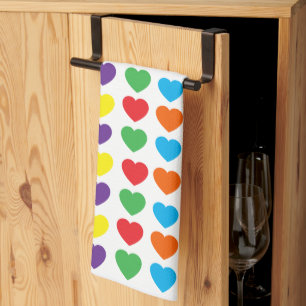 Linge De Cuisine Motif Rainbow Hearts
