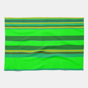 Linge De Cuisine Motif rayé de couleur verte personnalisé designer