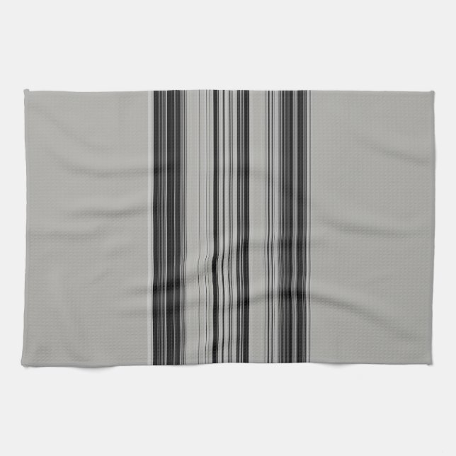 Linge De Cuisine Motif rayé noir blanc gris (Horizontal)