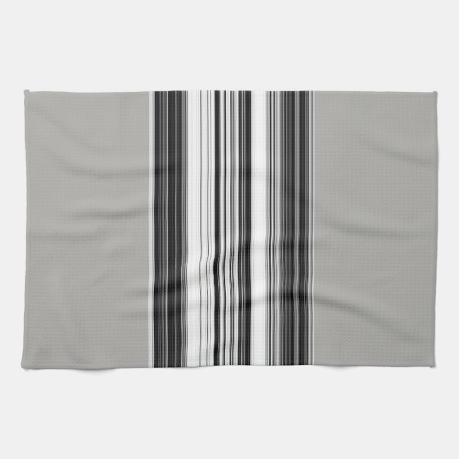 Linge De Cuisine Motif rayé noir blanc gris (Horizontal)