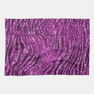 Linge De Cuisine Motif rayures de tigre sauvage pailleté violet élé