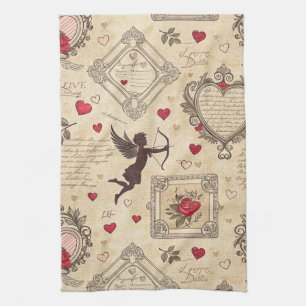 Linge De Cuisine Motif romantique de vintage Cupid (8)