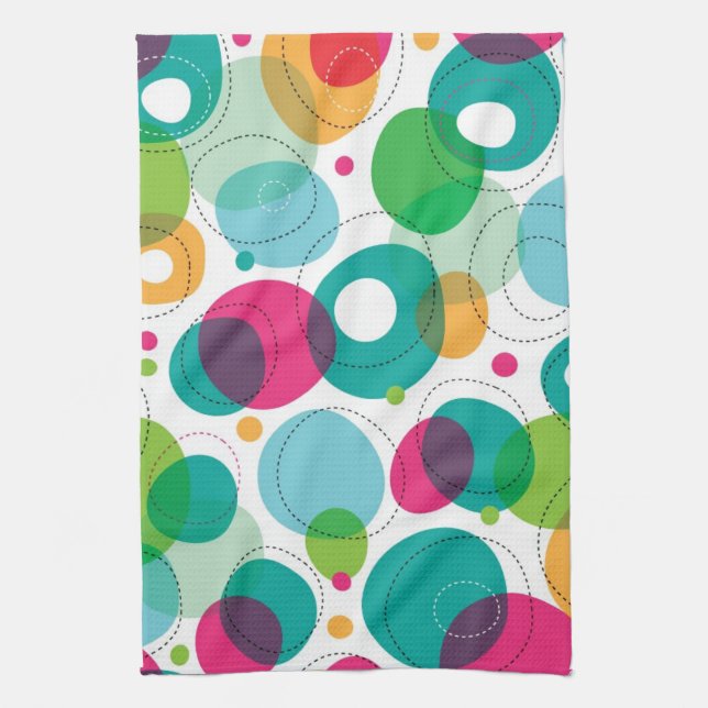 Linge De Cuisine Motif rond d'enfants de bulles (Vertical)
