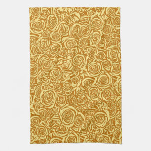 Linge De Cuisine Motif Rose Abstrait moderne, Jaune de moutarde