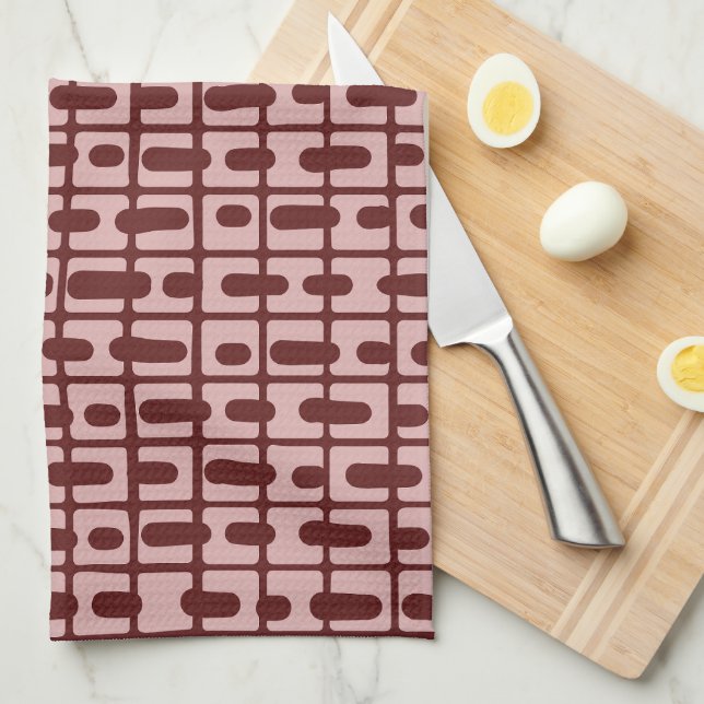 Linge De Cuisine Motif rose bordeaux Abstrait simple (Quart Plié)