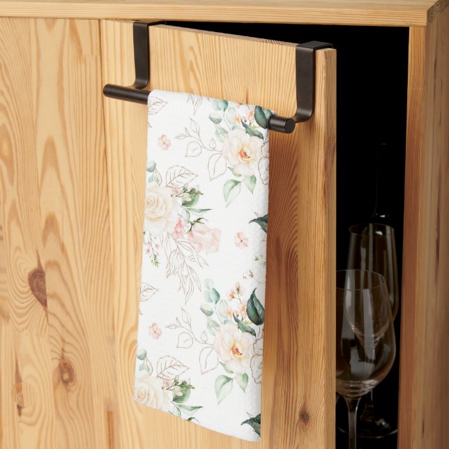 Linge De Cuisine Motif rose Floral Garden (Pliage en tiers)
