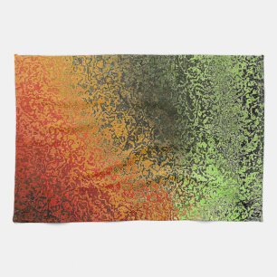 Linge De Cuisine Motif rouge de vert et d'or