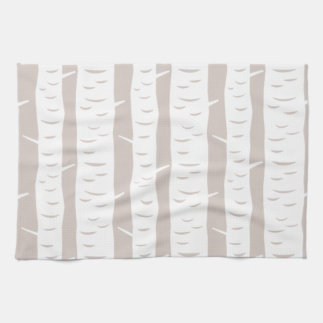Linge De Cuisine Motif Rustic Birch Tree (Horizontal)