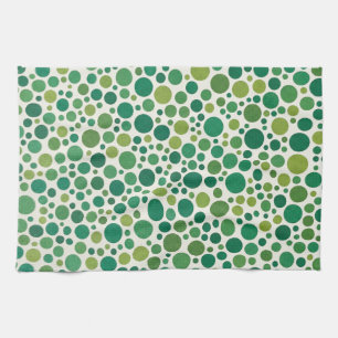 Linge De Cuisine Motif sans couture à pois verts modernes