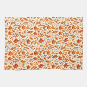 Linge De Cuisine Motif sans couture de feuilles d'automne chaudes