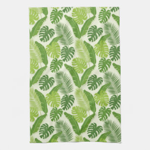 Linge De Cuisine Motif sans couture de feuilles tropicales & Monste