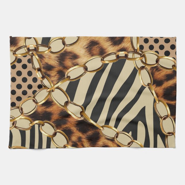 Linge De Cuisine Motif sans couture Leopard Poster de animal (Horizontal)