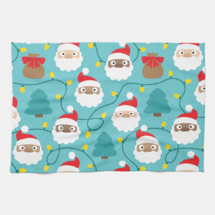 Linge De Cuisine Motif Santa Clauses