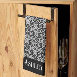 Linge De Cuisine Motif scandinave noir et blanc