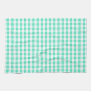 Linge De Cuisine Motif Seafoam Green & White En vichy