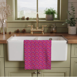 Linge De Cuisine Motif simple de fleur sauvage rose