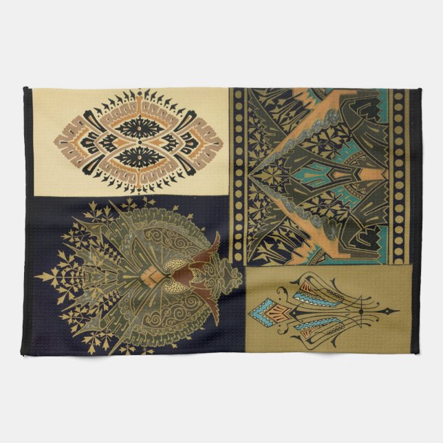 Linge De Cuisine Motif textile Art nouveau Christopher (Horizontal)