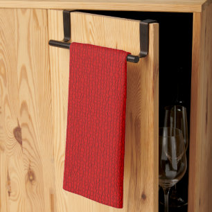 Linge De Cuisine Motif texturé en mosaïque rouge