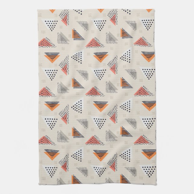 Linge De Cuisine Motif tiré par la main de triangle géométrique (Vertical)