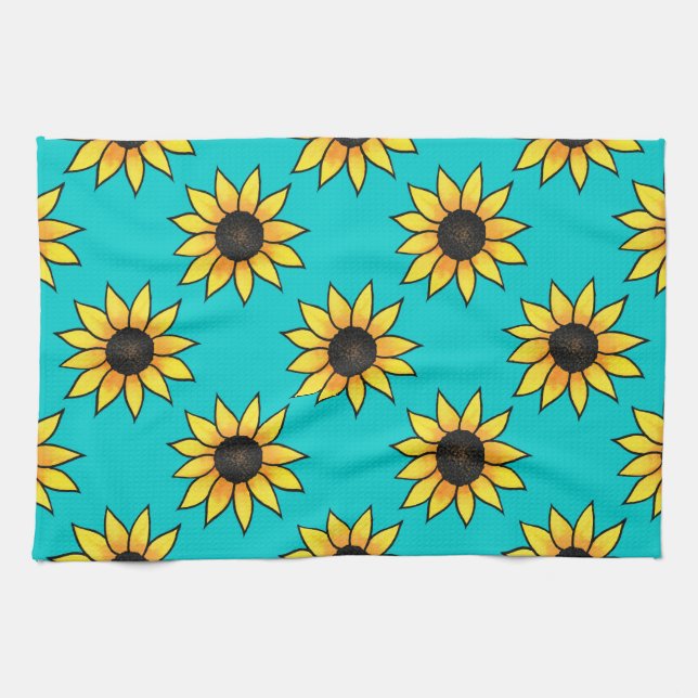Linge De Cuisine Motif tournesol 4 (Horizontal)