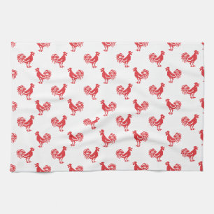 Linge De Cuisine Motif transparent Red Roosters