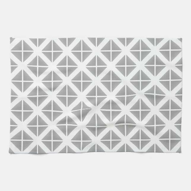 Linge De Cuisine Motif triangle gris tendance (Horizontal)
