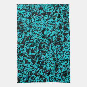 Linge De Cuisine Motif Triangle Noir Sarcelle