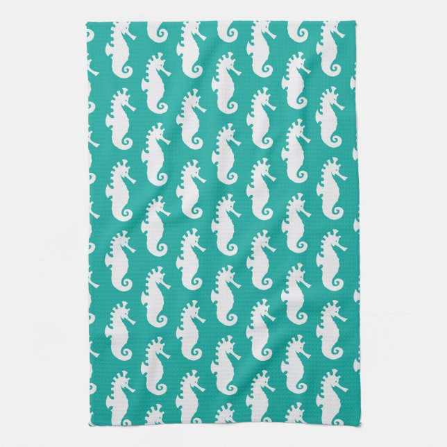 Linge De Cuisine Motif Turquoise 1 (Vertical)