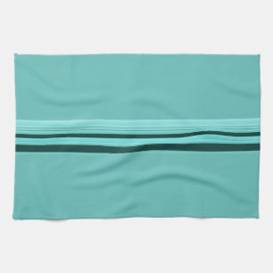 Linge De Cuisine Motif Turquoise à rayures modernes
