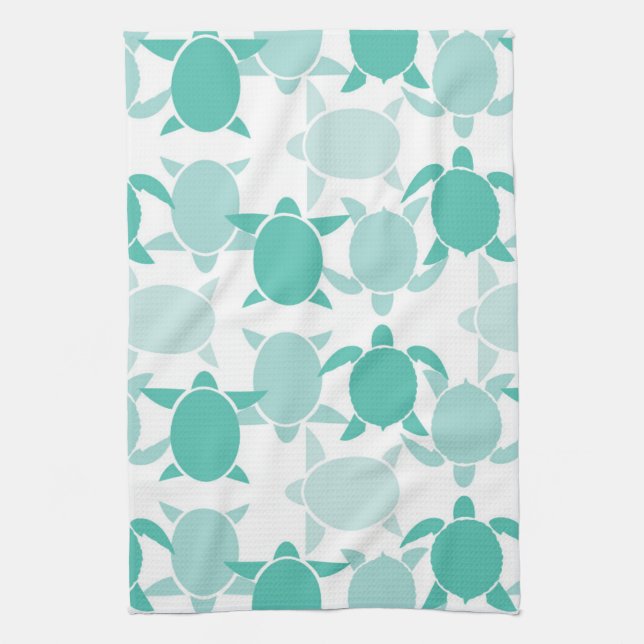 Linge De Cuisine Motif turquoise de tortue (Vertical)