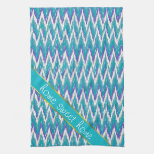 Linge De Cuisine motif turquoise et Amethyst iKat ZigZag