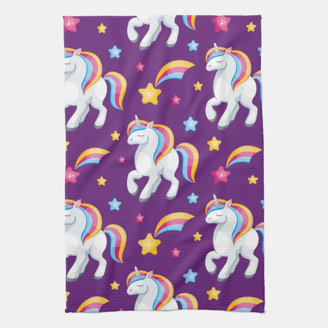 Linge De Cuisine Motif Unicorn Magique Cheval mignon (Vertical)