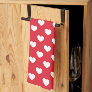 Linge De Cuisine Motif Valentine Arrière - plan Avec Coeur Amour